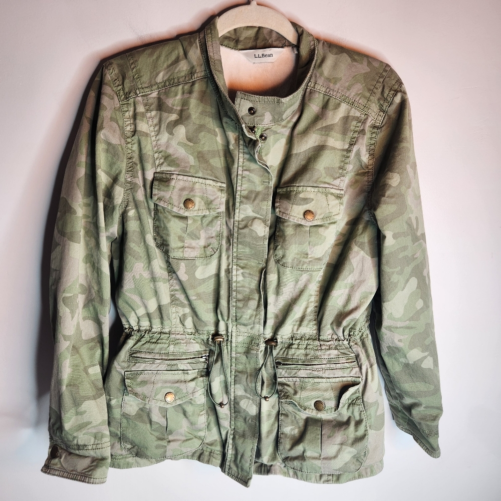 L.L. Bean Camo Shearing Lined Classic Field Jacket, Size LP